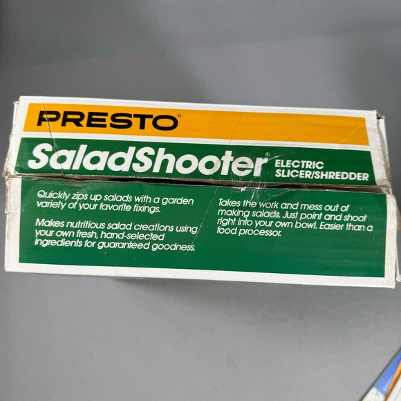 Vintage Presto SaladShooter Electric Slicer Shredder 02910 Cheese Grater In Box - Picture 10 of 14
